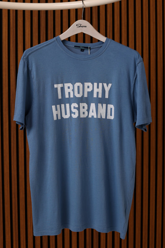 TROPHY HUSBAND TEE - BLUE - S