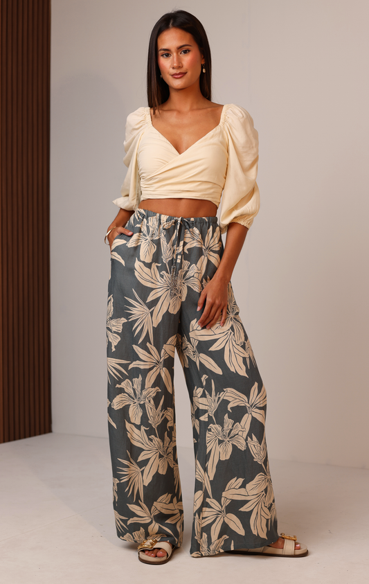 BEADED BEACH PANT - BLOOMY SEAS